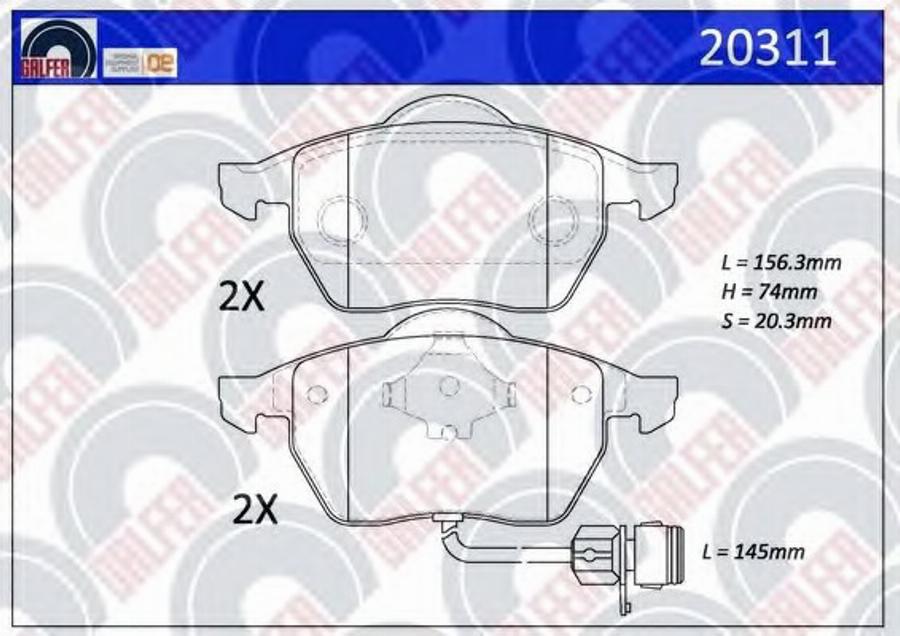 Galfer 20311 - Kit pastiglie freno, Freno a disco autozon.pro