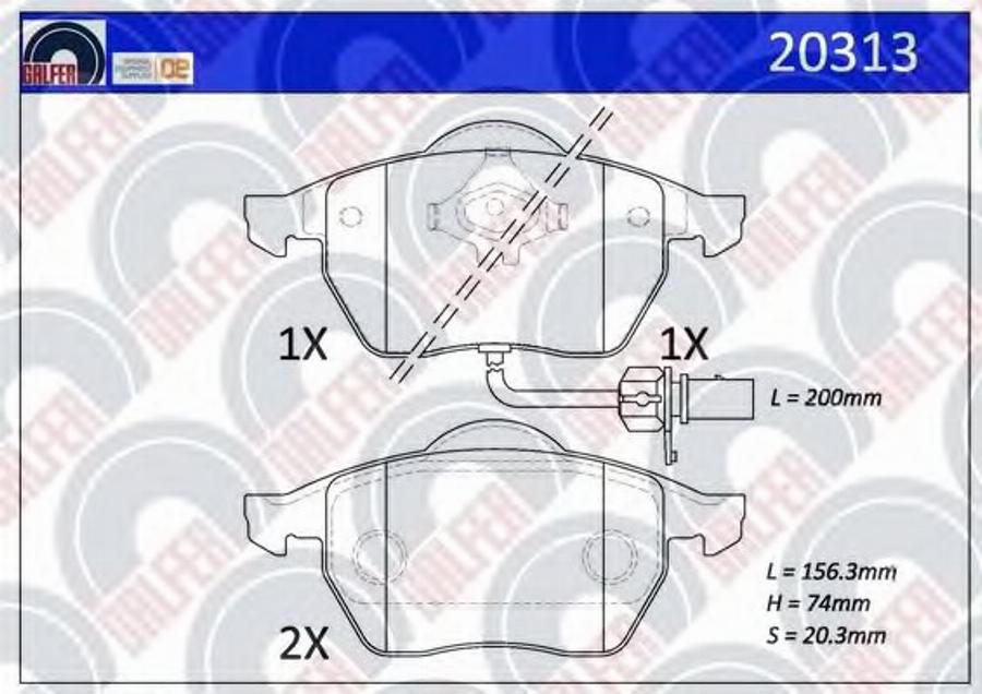 Galfer 20313 - Kit pastiglie freno, Freno a disco autozon.pro