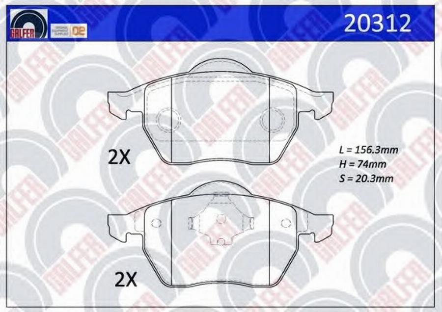 Galfer 20312 - Kit pastiglie freno, Freno a disco autozon.pro