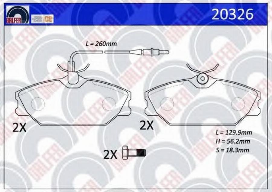 Galfer 20326 - Kit pastiglie freno, Freno a disco autozon.pro