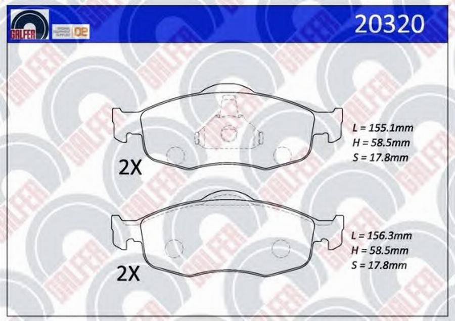 Galfer 20320 - Kit pastiglie freno, Freno a disco autozon.pro