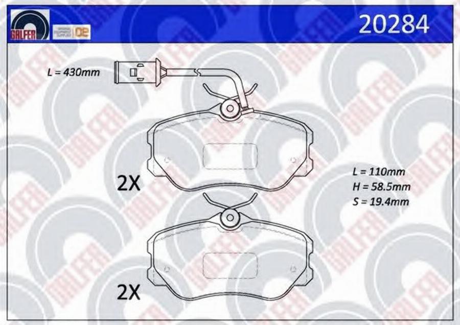 Galfer 20284 - Kit pastiglie freno, Freno a disco autozon.pro