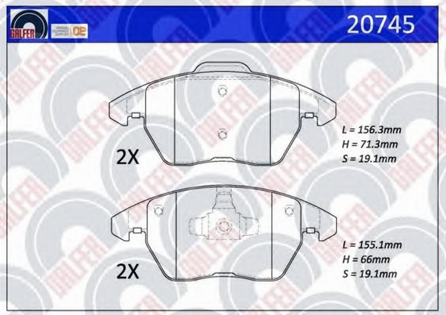 Galfer 20745 - Kit pastiglie freno, Freno a disco autozon.pro