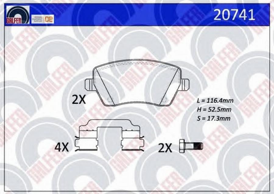 Galfer 20741 - Kit pastiglie freno, Freno a disco autozon.pro