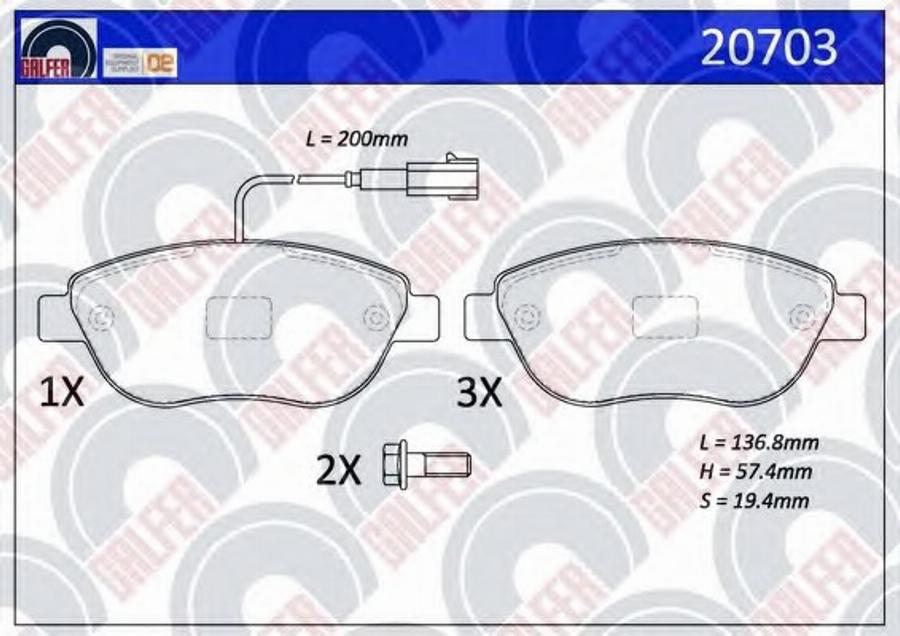 Galfer 20703 - Kit pastiglie freno, Freno a disco autozon.pro