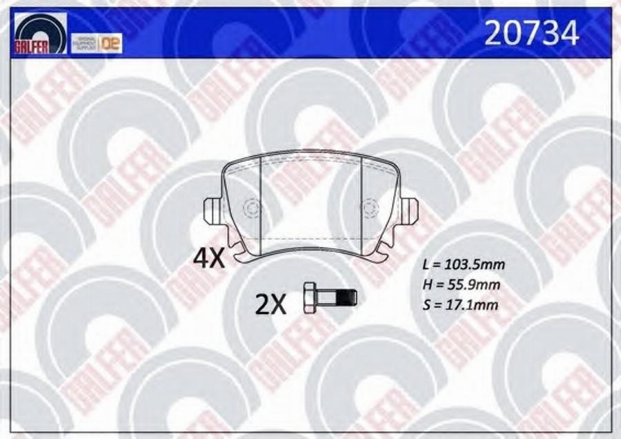 Galfer 20734 - Kit pastiglie freno, Freno a disco autozon.pro