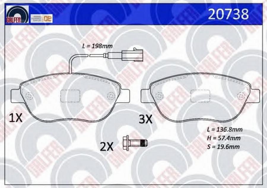 Galfer 20738 - Kit pastiglie freno, Freno a disco autozon.pro