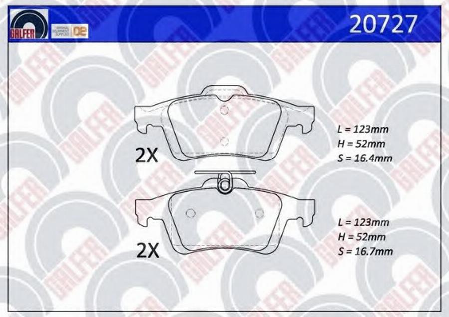 Galfer 20727 - Kit pastiglie freno, Freno a disco autozon.pro