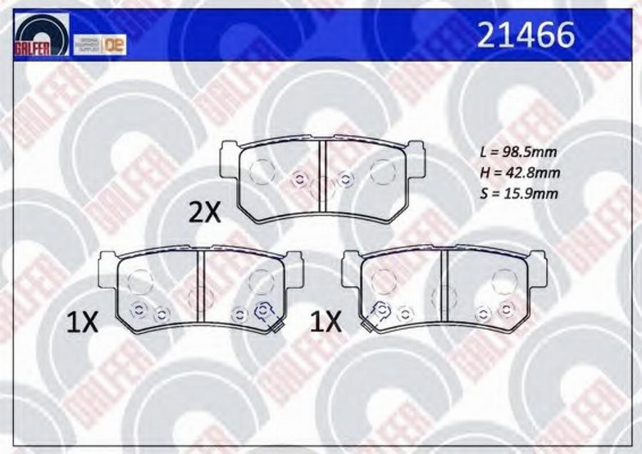 Galfer 21466 - Kit pastiglie freno, Freno a disco autozon.pro