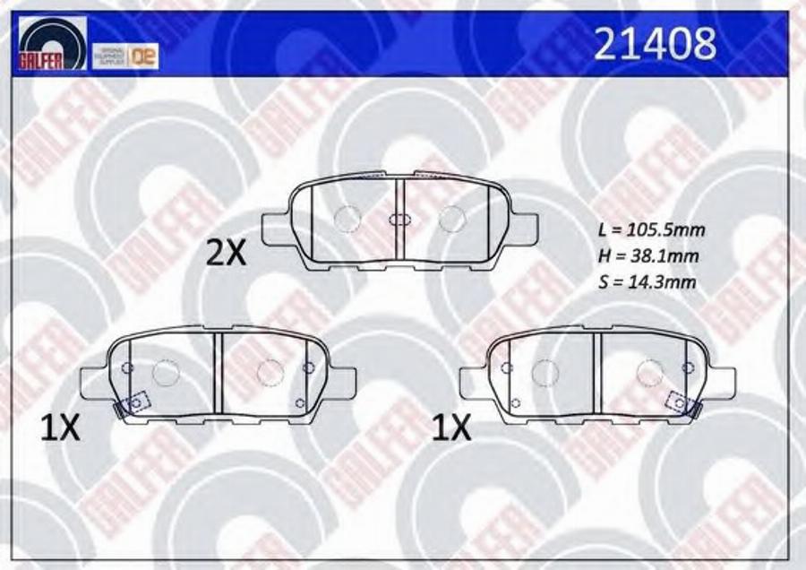 Galfer 21408 - Kit pastiglie freno, Freno a disco autozon.pro