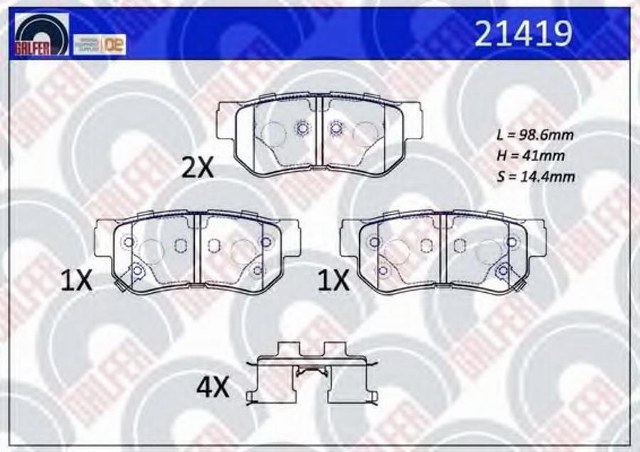 Galfer 21419 - Kit pastiglie freno, Freno a disco autozon.pro