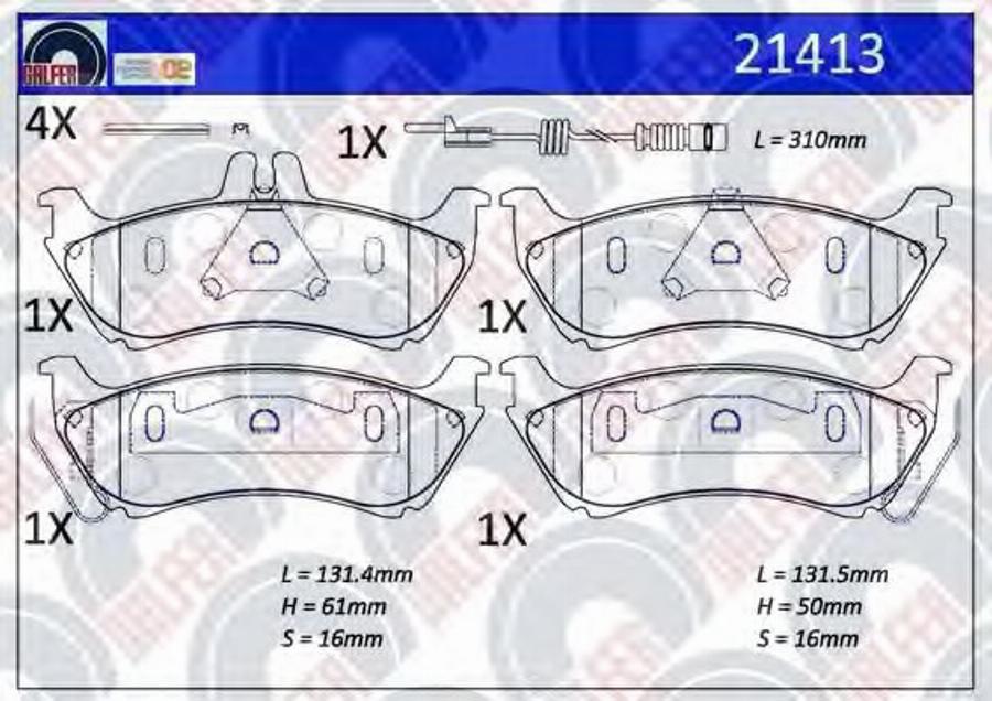 Galfer 21413 - Kit pastiglie freno, Freno a disco autozon.pro