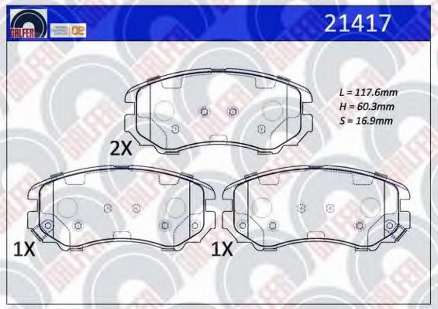 Galfer 21417 - Kit pastiglie freno, Freno a disco autozon.pro