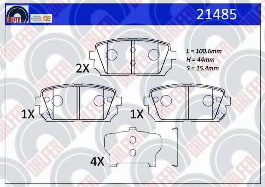 Galfer 21485 - Kit pastiglie freno, Freno a disco autozon.pro