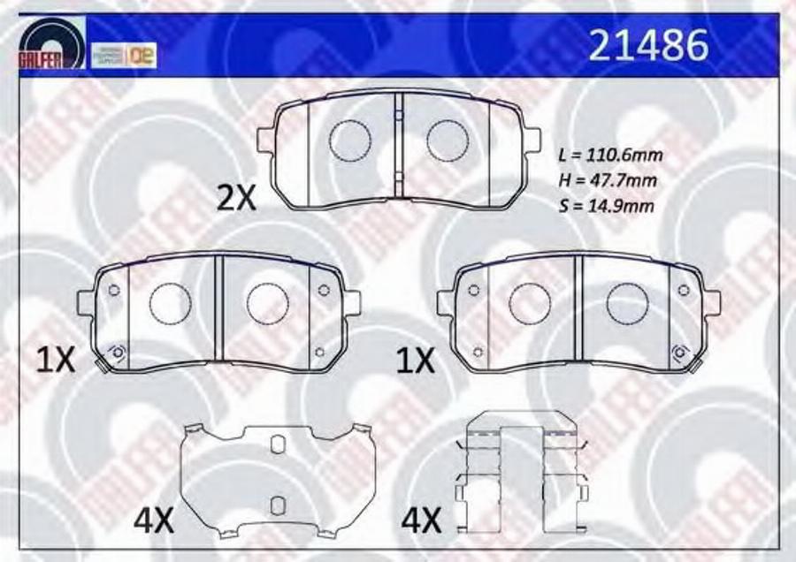 Galfer 21486 - Kit pastiglie freno, Freno a disco autozon.pro