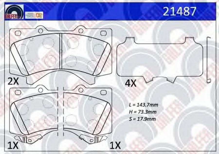 Galfer 21487 - Kit pastiglie freno, Freno a disco autozon.pro