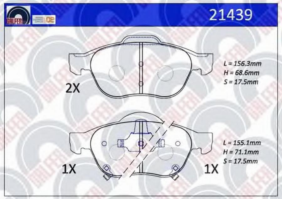 Galfer 21439 - Kit pastiglie freno, Freno a disco autozon.pro