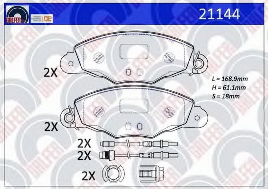 Galfer 21144 - Kit pastiglie freno, Freno a disco autozon.pro