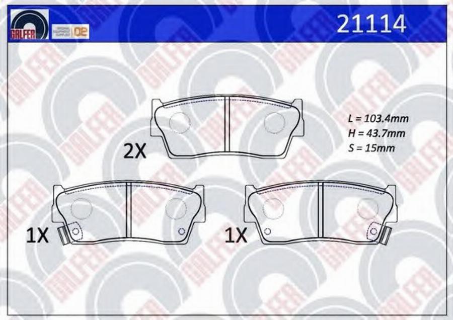 Galfer 21114 - Kit pastiglie freno, Freno a disco autozon.pro