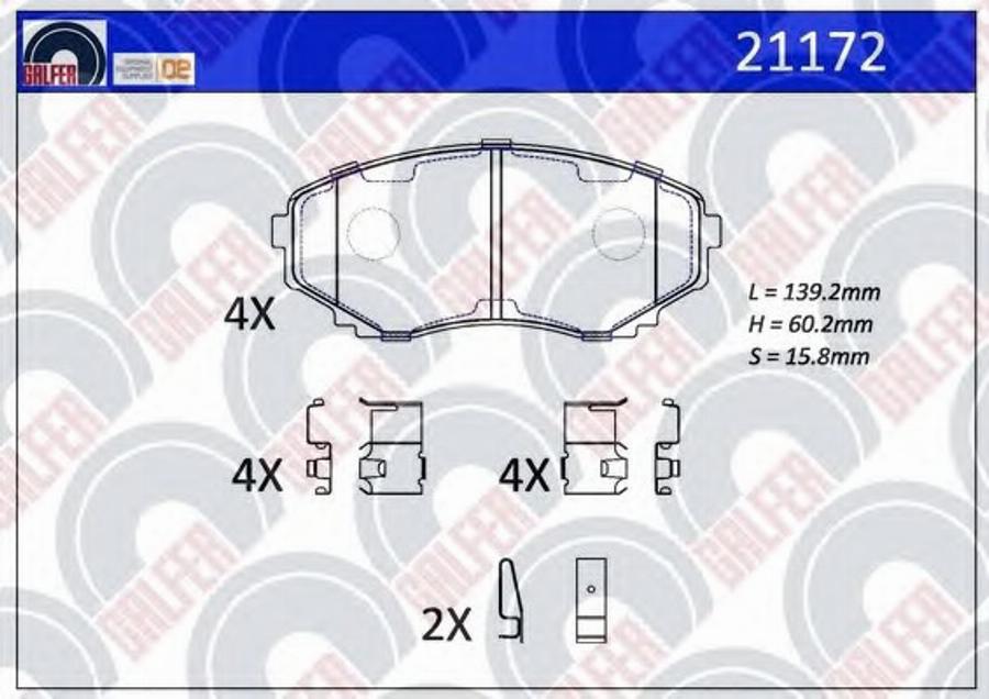 Galfer 21172 - Kit pastiglie freno, Freno a disco autozon.pro