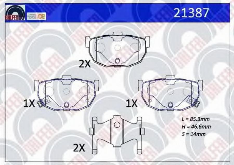 Galfer 21387 - Kit pastiglie freno, Freno a disco autozon.pro