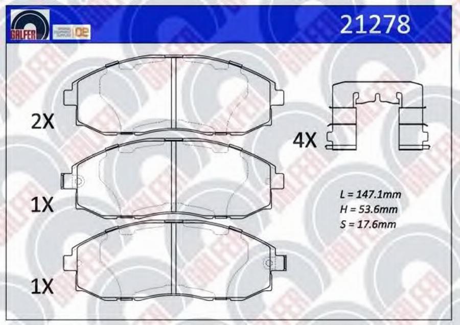 Galfer 21278 - Kit pastiglie freno, Freno a disco autozon.pro