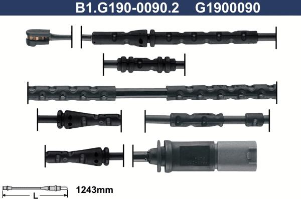 Galfer B1.G190-0090.2 - Contatto segnalazione, Usura past. freno / mat. d'attrito autozon.pro