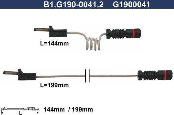 Galfer B1.G190-0041.2 - Contatto segnalazione, Usura past. freno / mat. d'attrito autozon.pro