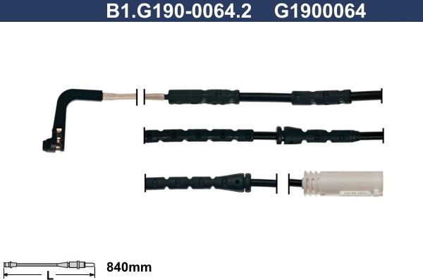 Galfer B1.G190-0064.2 - Contatto segnalazione, Usura past. freno / mat. d'attrito autozon.pro