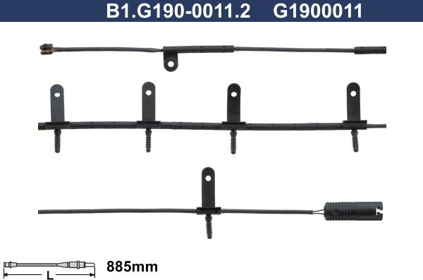 Galfer B1.G190-0011.2 - Contatto segnalazione, Usura past. freno / mat. d'attrito autozon.pro