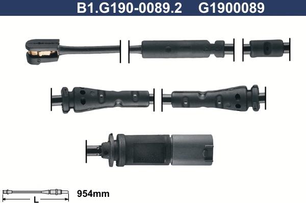 Galfer B1.G190-0089.2 - Contatto segnalazione, Usura past. freno / mat. d'attrito autozon.pro