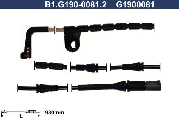 Galfer B1.G190-0081.2 - Contatto segnalazione, Usura past. freno / mat. d'attrito autozon.pro