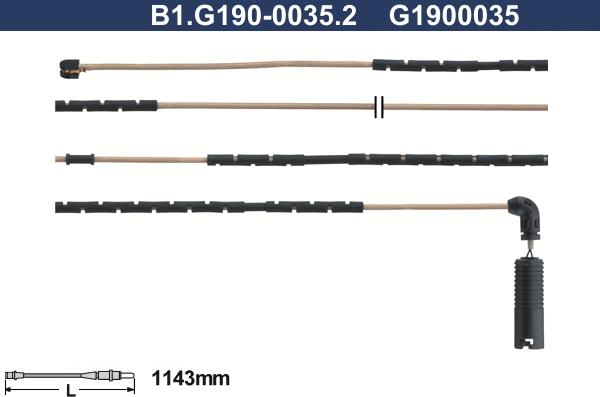 Galfer B1.G190-0035.2 - Contatto segnalazione, Usura past. freno / mat. d'attrito autozon.pro