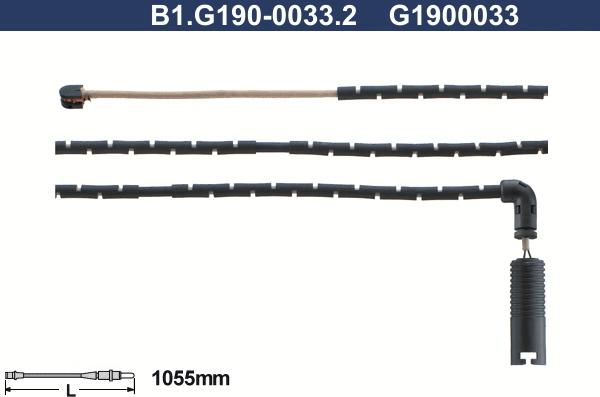 Galfer B1.G190-0033.2 - Contatto segnalazione, Usura past. freno / mat. d'attrito autozon.pro