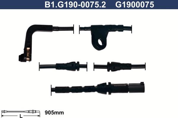 Galfer B1.G190-0075.2 - Contatto segnalazione, Usura past. freno / mat. d'attrito autozon.pro