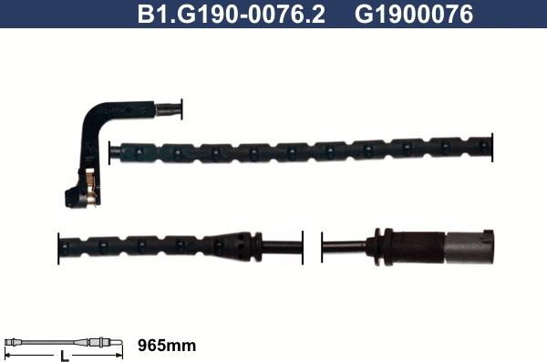 Galfer B1.G190-0076.2 - Contatto segnalazione, Usura past. freno / mat. d'attrito autozon.pro