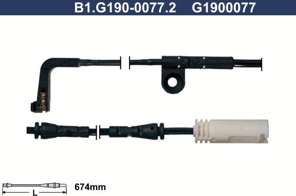 Galfer B1.G190-0077.2 - Contatto segnalazione, Usura past. freno / mat. d'attrito autozon.pro