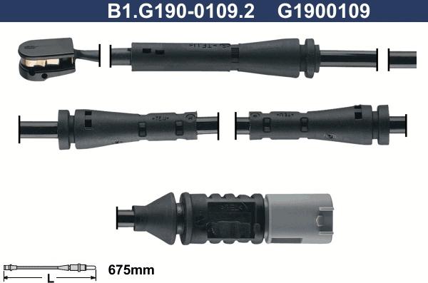 Galfer B1.G190-0109.2 - Contatto segnalazione, Usura past. freno / mat. d'attrito autozon.pro