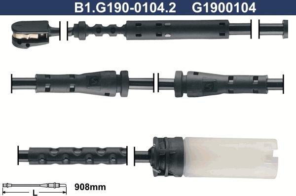 Galfer B1.G190-0104.2 - Contatto segnalazione, Usura past. freno / mat. d'attrito autozon.pro