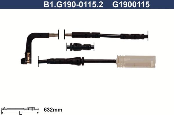 Galfer B1.G190-0115.2 - Contatto segnalazione, Usura past. freno / mat. d'attrito autozon.pro