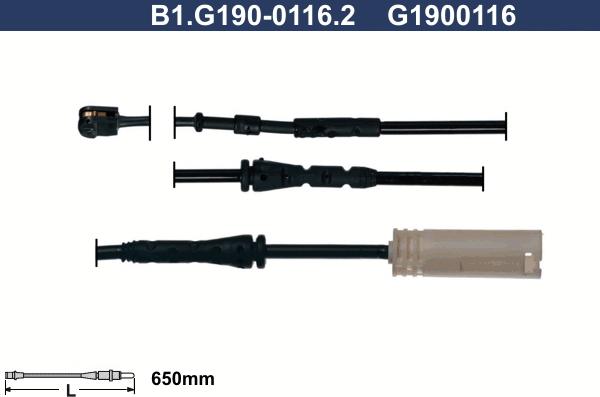 Galfer B1.G190-0116.2 - Contatto segnalazione, Usura past. freno / mat. d'attrito autozon.pro