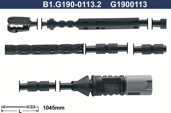 Galfer B1.G190-0113.2 - Contatto segnalazione, Usura past. freno / mat. d'attrito autozon.pro