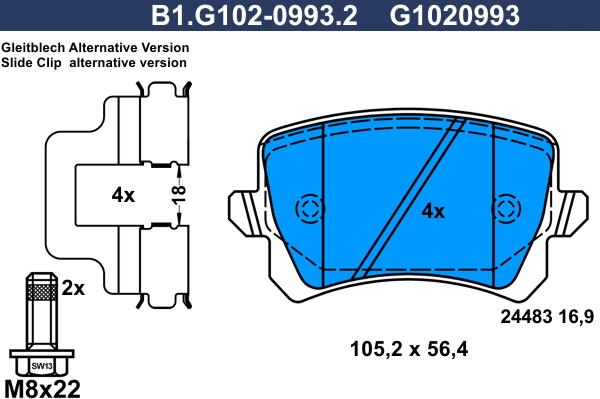 Galfer B1.G102-0993.2 - Kit pastiglie freno, Freno a disco autozon.pro