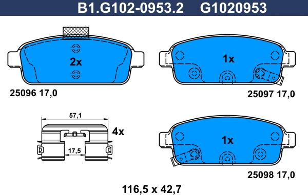 Galfer B1.G102-0953.2 - Kit pastiglie freno, Freno a disco autozon.pro