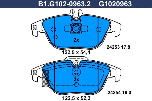 Galfer B1.G102-0963.2 - Kit pastiglie freno, Freno a disco autozon.pro