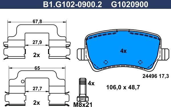 Galfer B1.G102-0900.2 - Kit pastiglie freno, Freno a disco autozon.pro