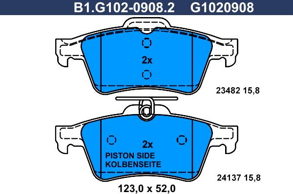 Galfer B1.G102-0908.2 - Kit pastiglie freno, Freno a disco autozon.pro