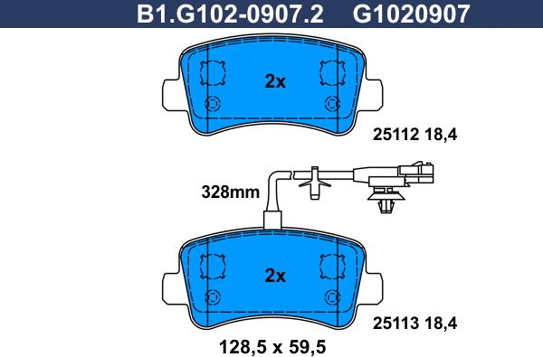 Galfer B1.G102-0907.2 - Kit pastiglie freno, Freno a disco autozon.pro