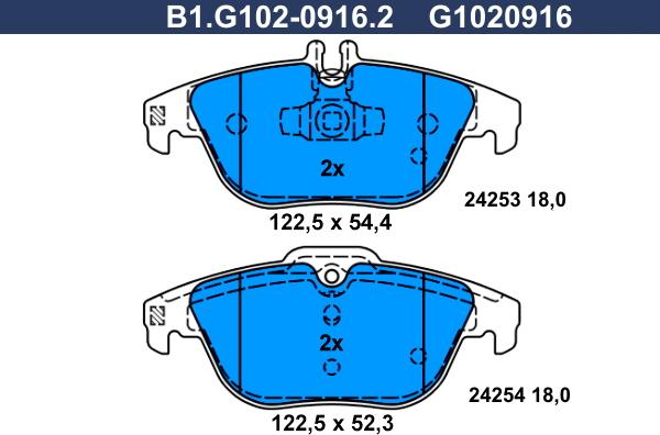 Galfer B1.G102-0916.2 - Kit pastiglie freno, Freno a disco autozon.pro