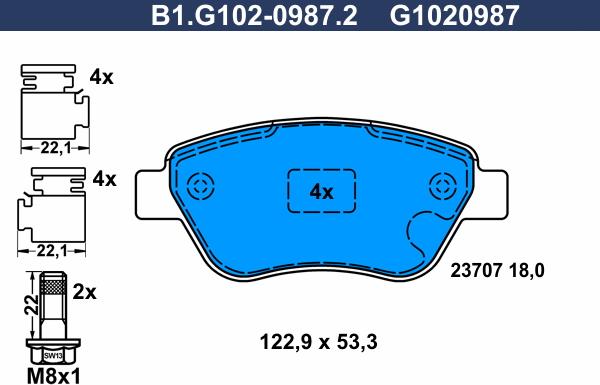 Galfer B1.G102-0987.2 - Kit pastiglie freno, Freno a disco autozon.pro